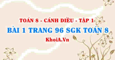 Bài 1 trang 96 SGK Toán 8 tập 1 Cánh Diều